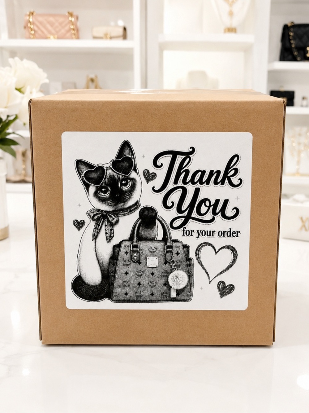 Siamese Kitty Thank You Stickers-100ct.